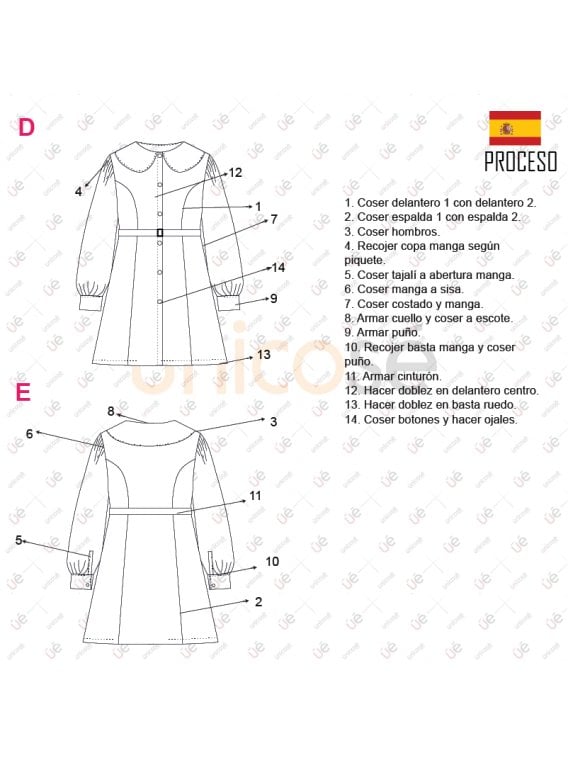 VESTIDO CUELLO BEBE MUJER 2205