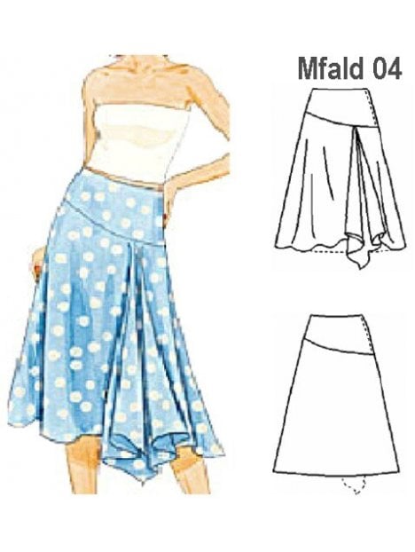 FALDA CON RUEDO MUJER, CORTE REBECA, ASI