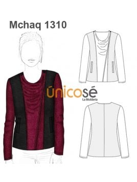 CHAQUETA ESCOTE DRAPEADO