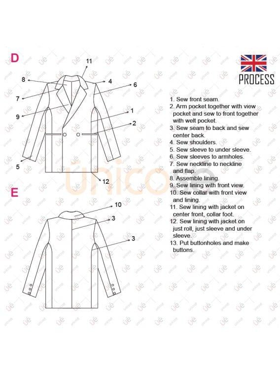 MOLDE CHAQUETA RECTA MUJER 2205