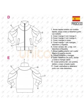MOLDE CHAQUETA ESCOLAR CORTES 2209