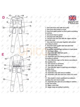 MOLDE OVEROL DE TRABAJO HOMBRE RT 2218