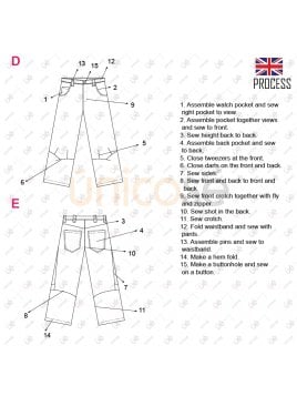 MOLDE PANTALON JEANS HOMBRE 2202