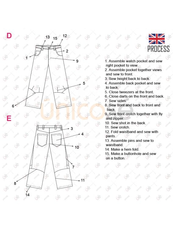 MOLDE PANTALON JEANS HOMBRE 2202