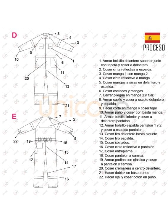 MOLDE OVEROL DE TRABAJO HOMBRE RT 2219