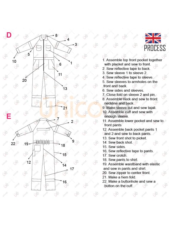 MOLDE OVEROL DE TRABAJO HOMBRE RT 2219