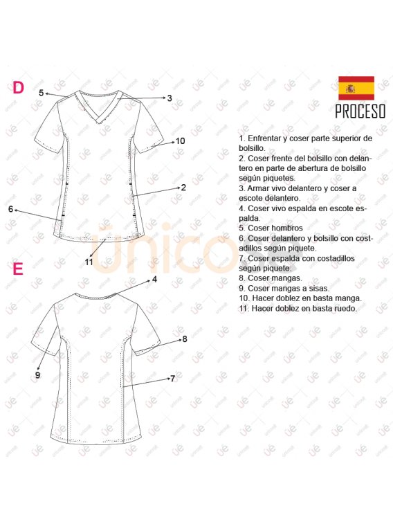 MOLDE BLUSA SANITARIA MUJER RT 2220