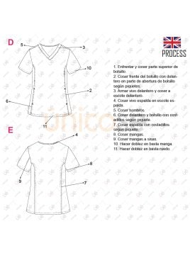 MOLDE BLUSA SANITARIA MUJER RT 2220