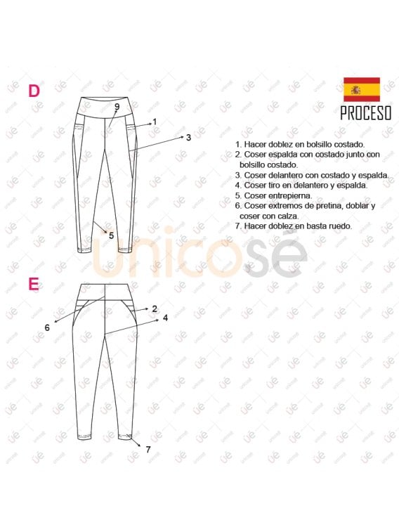 MOLDE DEPORTE CALZA CON BOLSILLOS 2223
