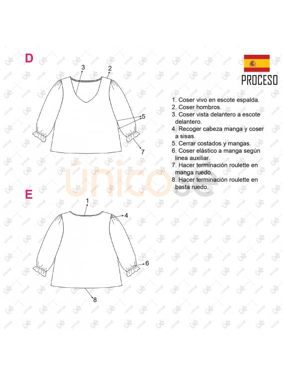 MOLDE BLUSA BLUSON MUJER 2203