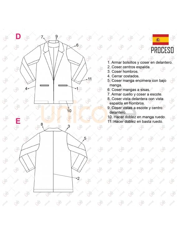 MOLDE ABRIGO BLAZER MUJER 2207