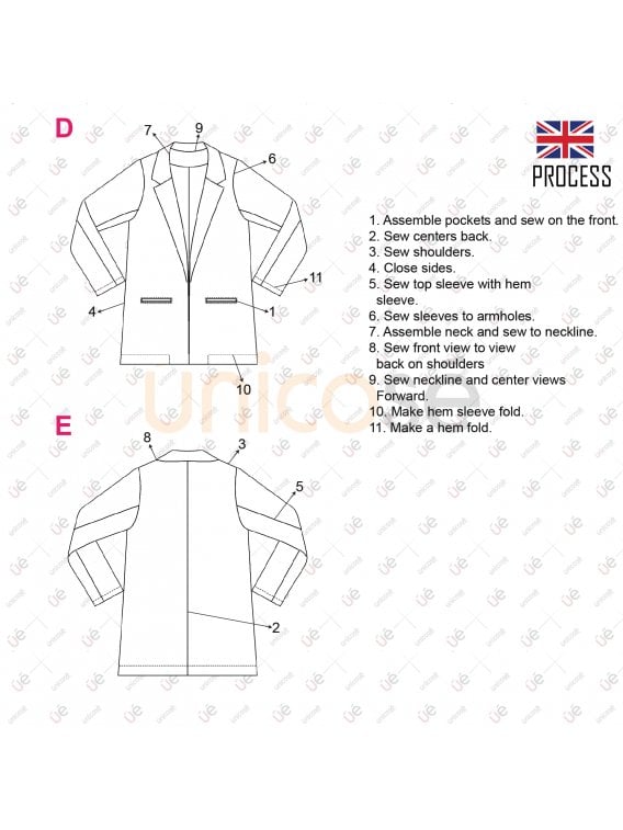 MOLDE ABRIGO BLAZER MUJER 2207