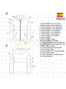 MOLDE CHAQUETA ESCOLAR CORTES 2210