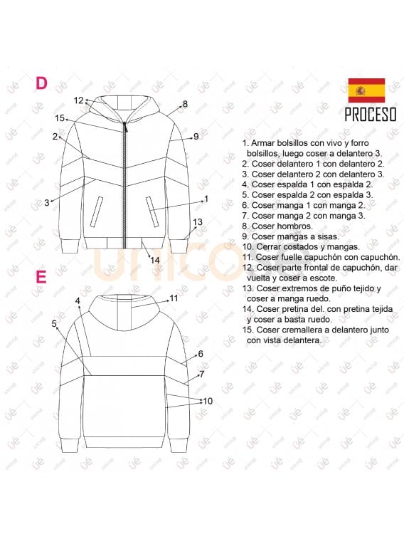 MOLDE CHAQUETA ESCOLAR CORTES 2210
