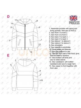 MOLDE CHAQUETA ESCOLAR CORTES 2210