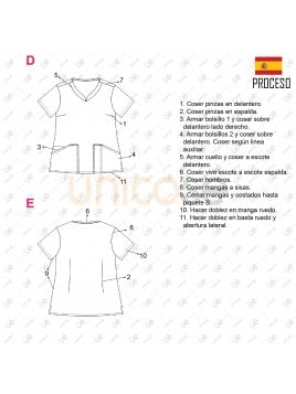 MOLDE BLUSA SANITARIA MUJER 2221