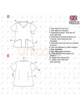 MOLDE BLUSA SANITARIA MUJER 2221