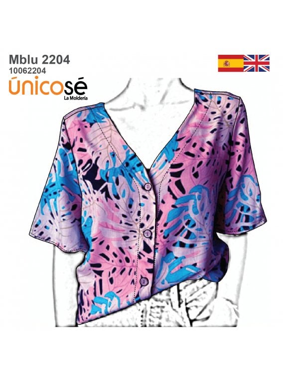 MOLDE BLUSA ESCOTE V MUJER 2204