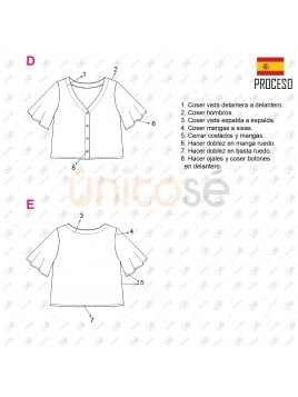 MOLDE BLUSA ESCOTE V MUJER 2204