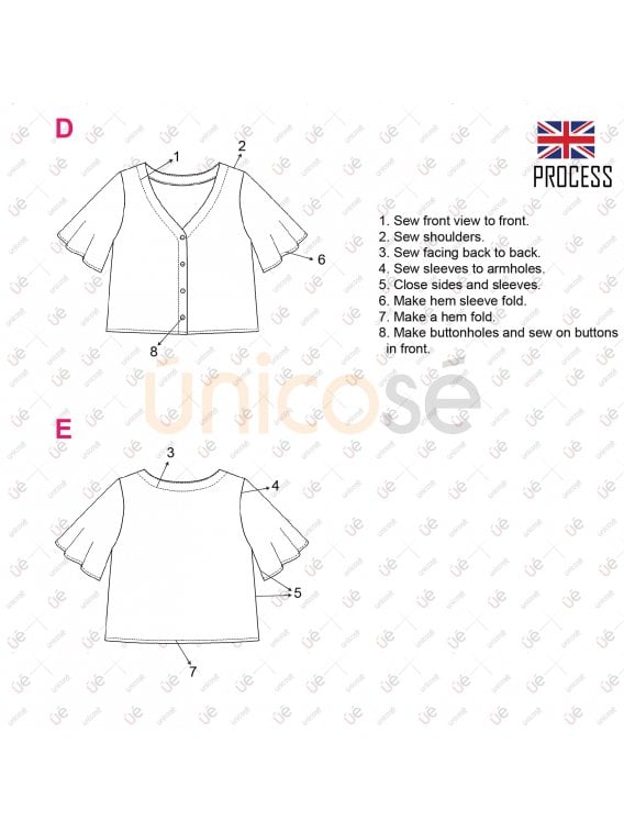 MOLDE BLUSA ESCOTE V MUJER 2204