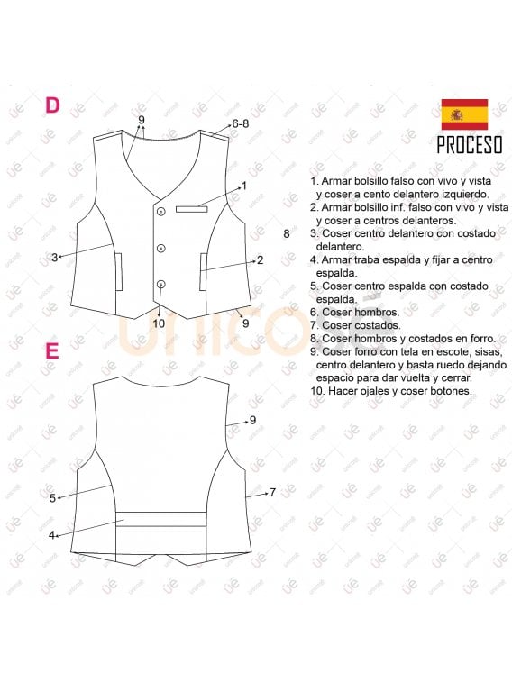 MOLDE CHAQUETA CHALECO BEBE 2201