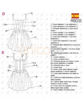 MOLDE VESTIDO CORSET MUJER 2209