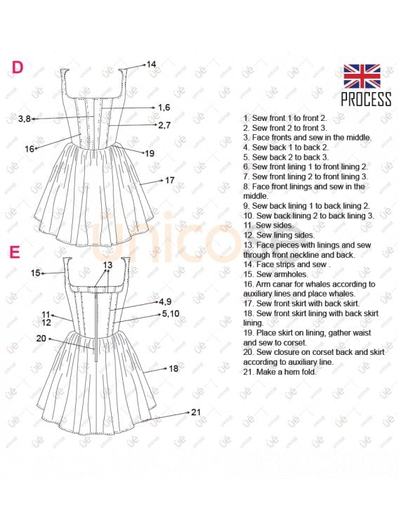 MOLDE VESTIDO CORSET MUJER 2209