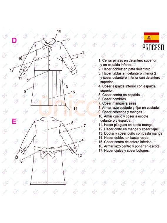 MOLDE VESTIDO TABLAS MUJER 2208