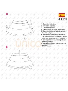 MOLDE DEPORTE FALDA TENIS MUJER 2226