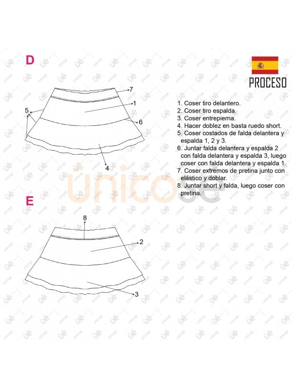 MOLDE DEPORTE FALDA TENIS MUJER 2226