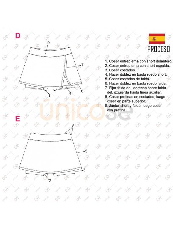 MOLDE DEPORTE FALDA SHORT TENIS 2225