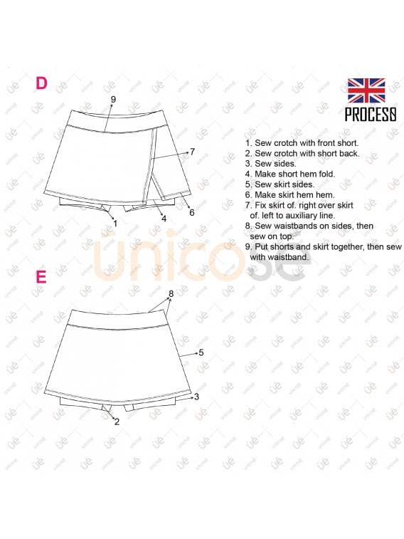 MOLDE DEPORTE FALDA SHORT TENIS 2225