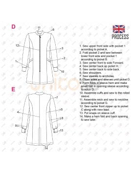 MOLDE BATA SANITARIA MUJER 2222