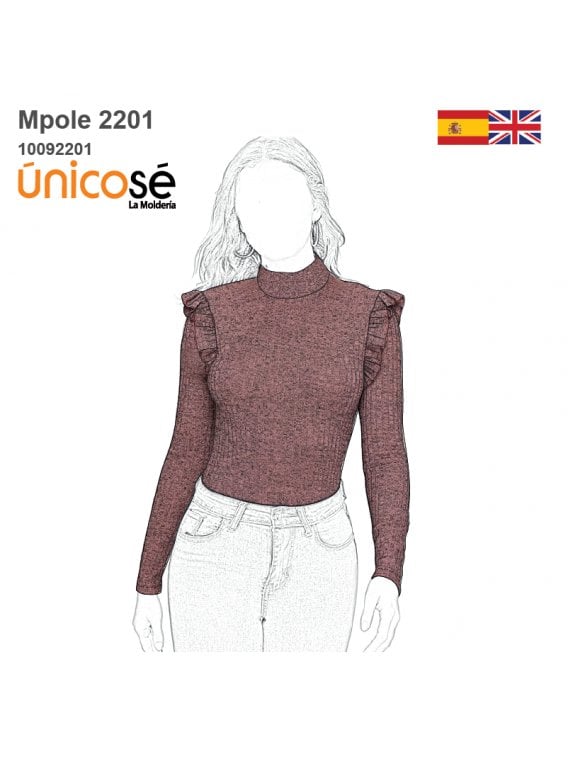 MOLDE POLERA CON VUELOS MUJER 2201