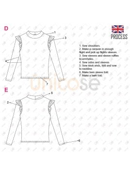 MOLDE POLERA CON VUELOS MUJER 2201