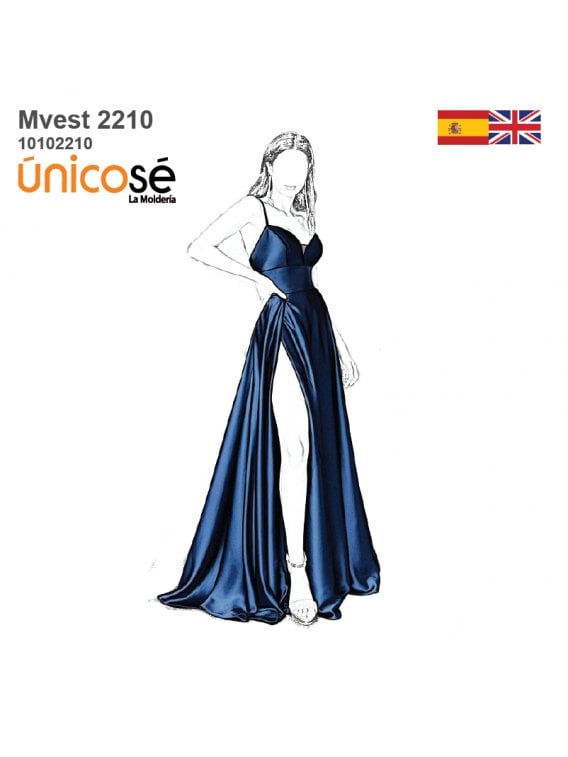 MOLDE VESTIDO LARGO MUJER 2210