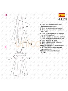 MOLDE VESTIDO LARGO MUJER 2210