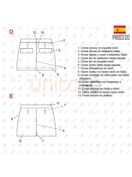 MOLDE FALDA SHORT MUJER 2204