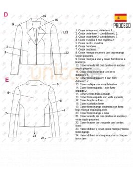 MOLDE CHAQUETA BLAZER MUJER 2206