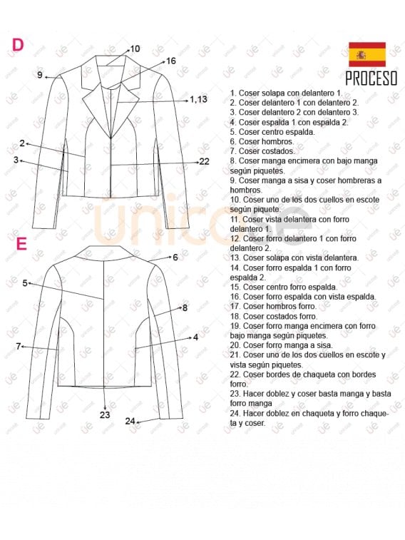 MOLDE CHAQUETA BLAZER MUJER 2206