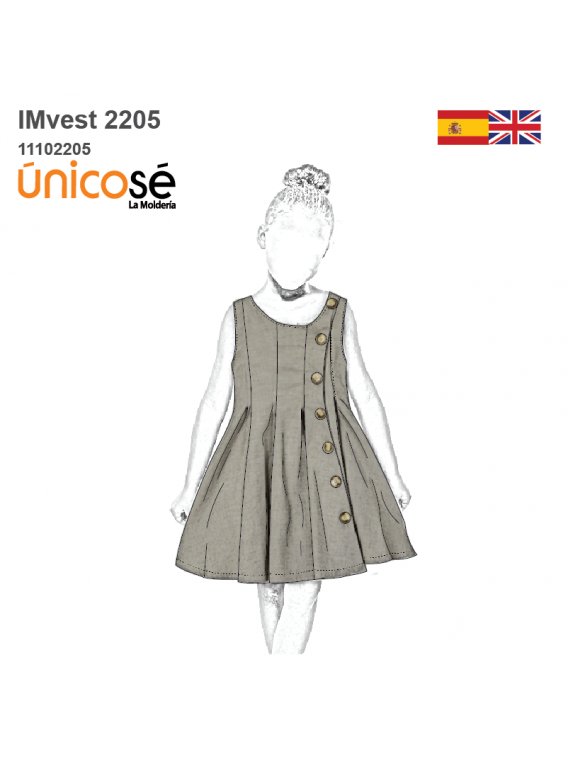 MOLDE VESTIDO TABLAS NIÑA 2205
