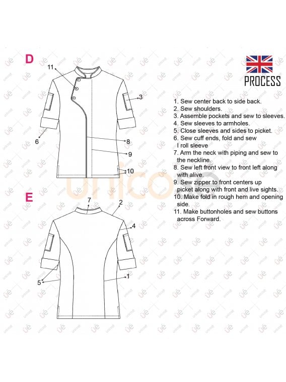 MOLDE CHAQUETA CHEF UNISEX RT 2225