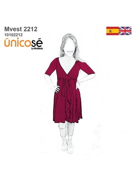 MOLDE VESTIDO VOLADOS MUJER 2212