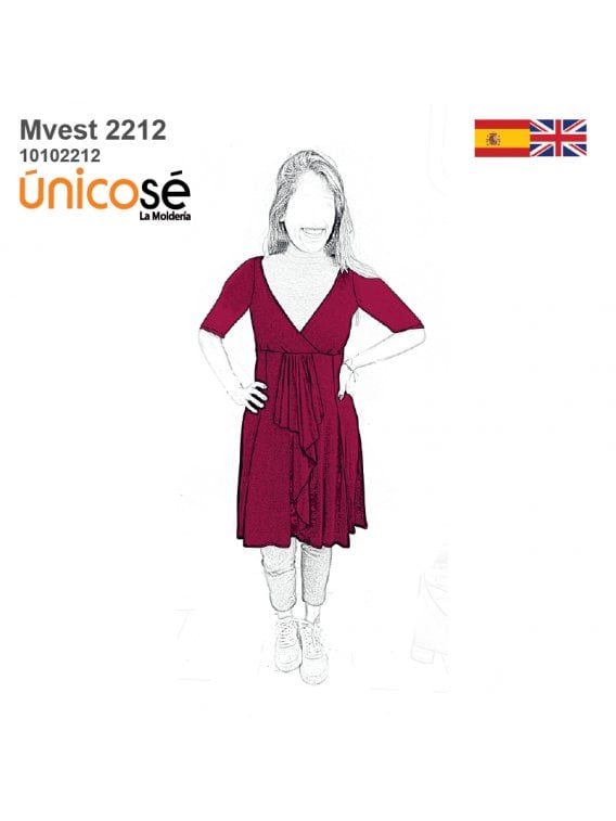 MOLDE VESTIDO VOLADOS MUJER 2212