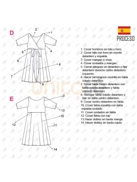 MOLDE VESTIDO VOLADOS MUJER 2212