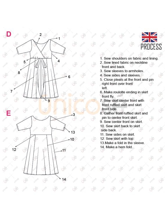 MOLDE VESTIDO VOLADOS MUJER 2212