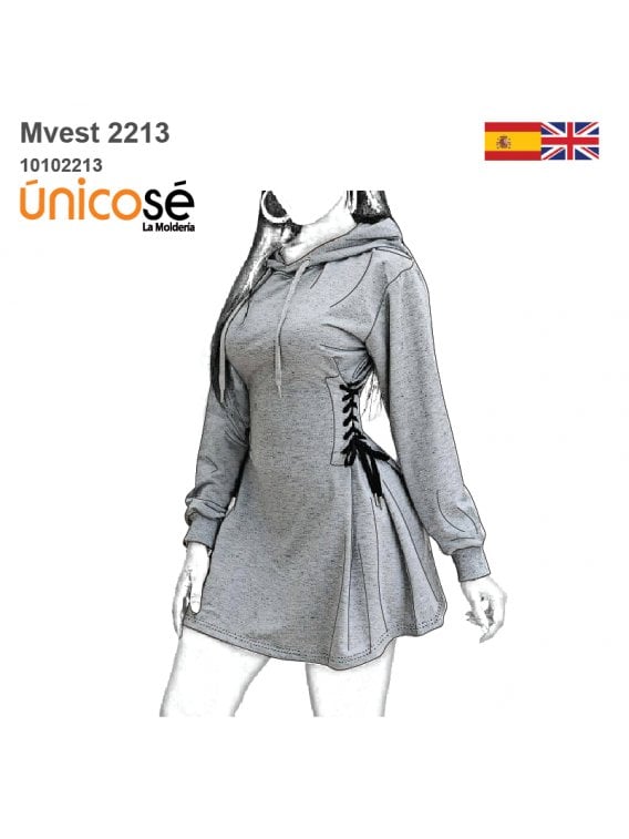 MOLDE VESTIDO CORTO MUJER 2213