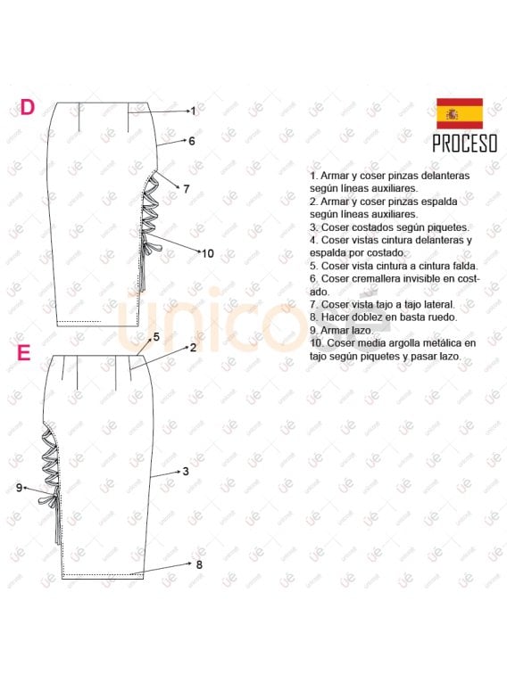 MOLDE FALDA TUBO MUJER 2203