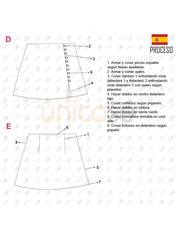 MOLDE FALDA MINI MUJER 2205