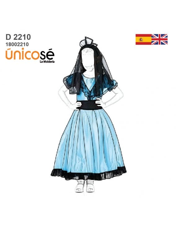 MOLDE DISFRAZ DAMA ANTIGUA 2210